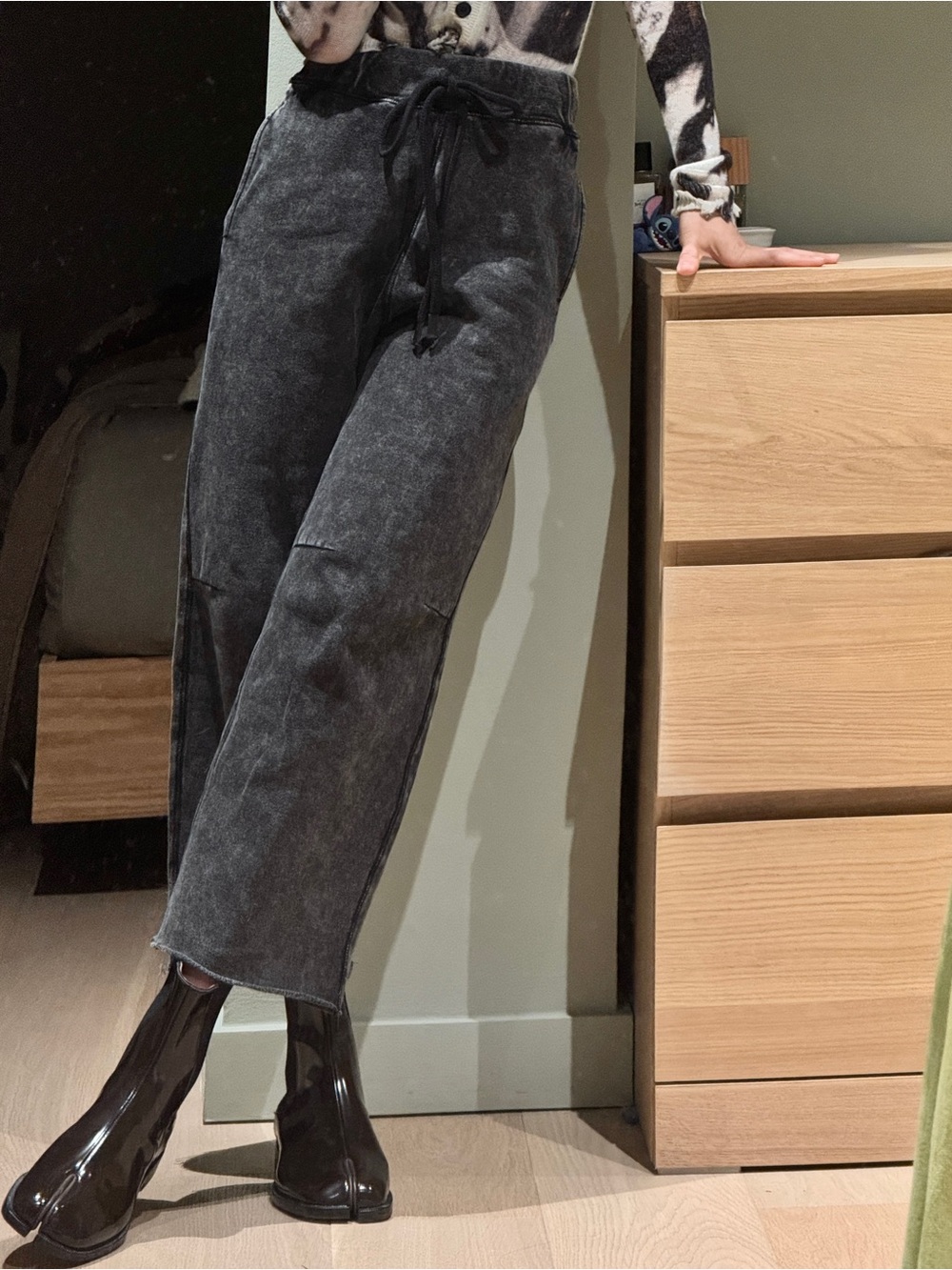 R13 Washed Black Drawstring sweatpants - Picture 2 of 12